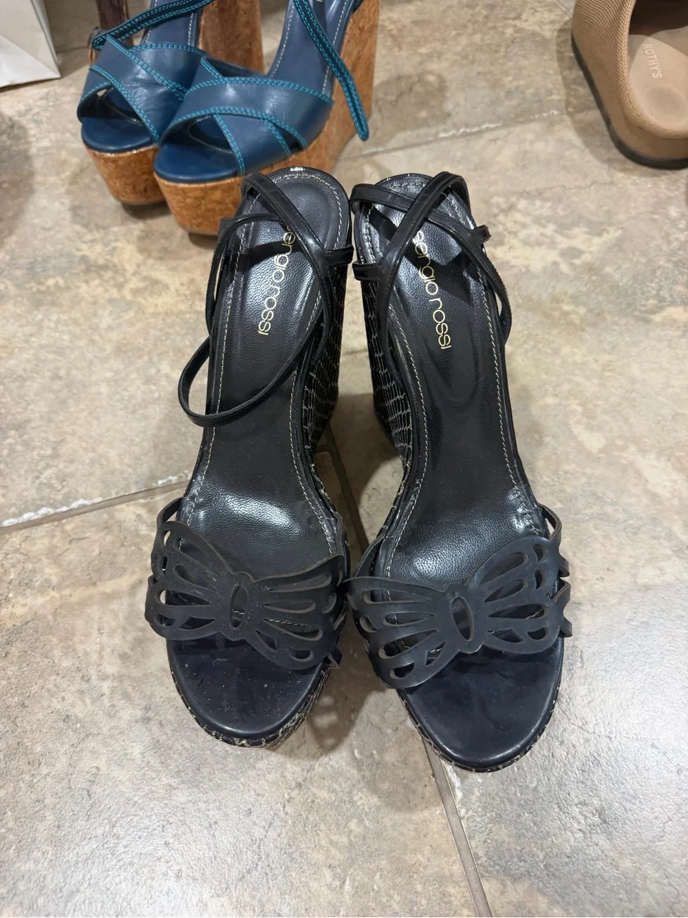 Sergio Rossi Butterfly Wedge size 38 1/2
